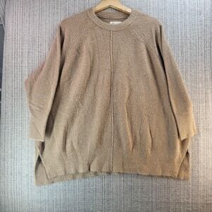 Lou & Grey for LOFT Sweater Womens Medium Beige Textured Knit Pullover Raglan